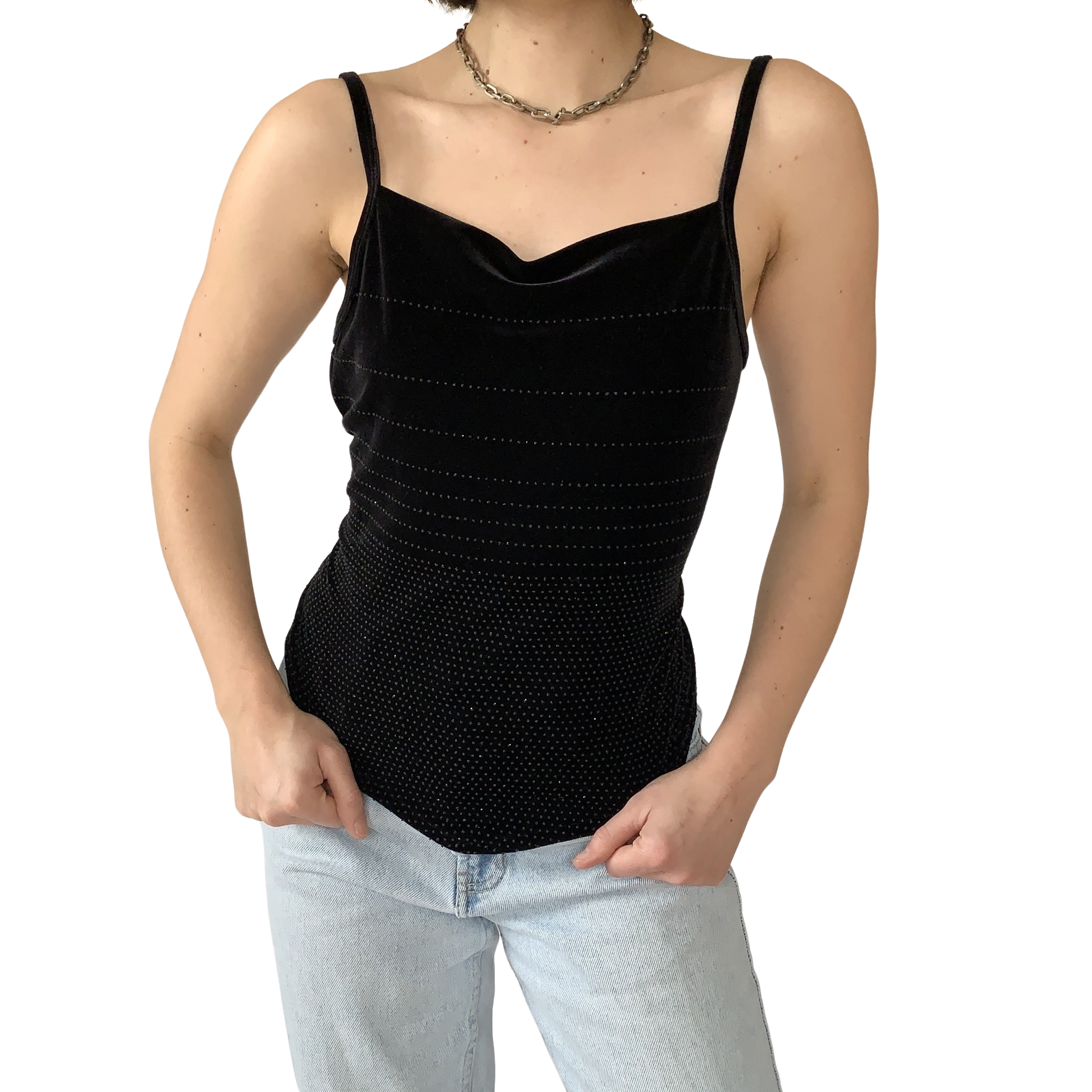 Vintage 1990s Noir Velvet Tank (M)