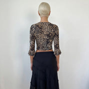 Vintage Leopard Print Mesh Top (S) ⠀