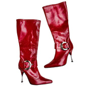 Y2K Oxblood Knee High Stiletto Boots (8.5)