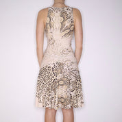 ROBERTO CAVALLI Animal Print Midi Dress (S) 