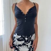 Vintage Italian Black Slinky Top (S/M)