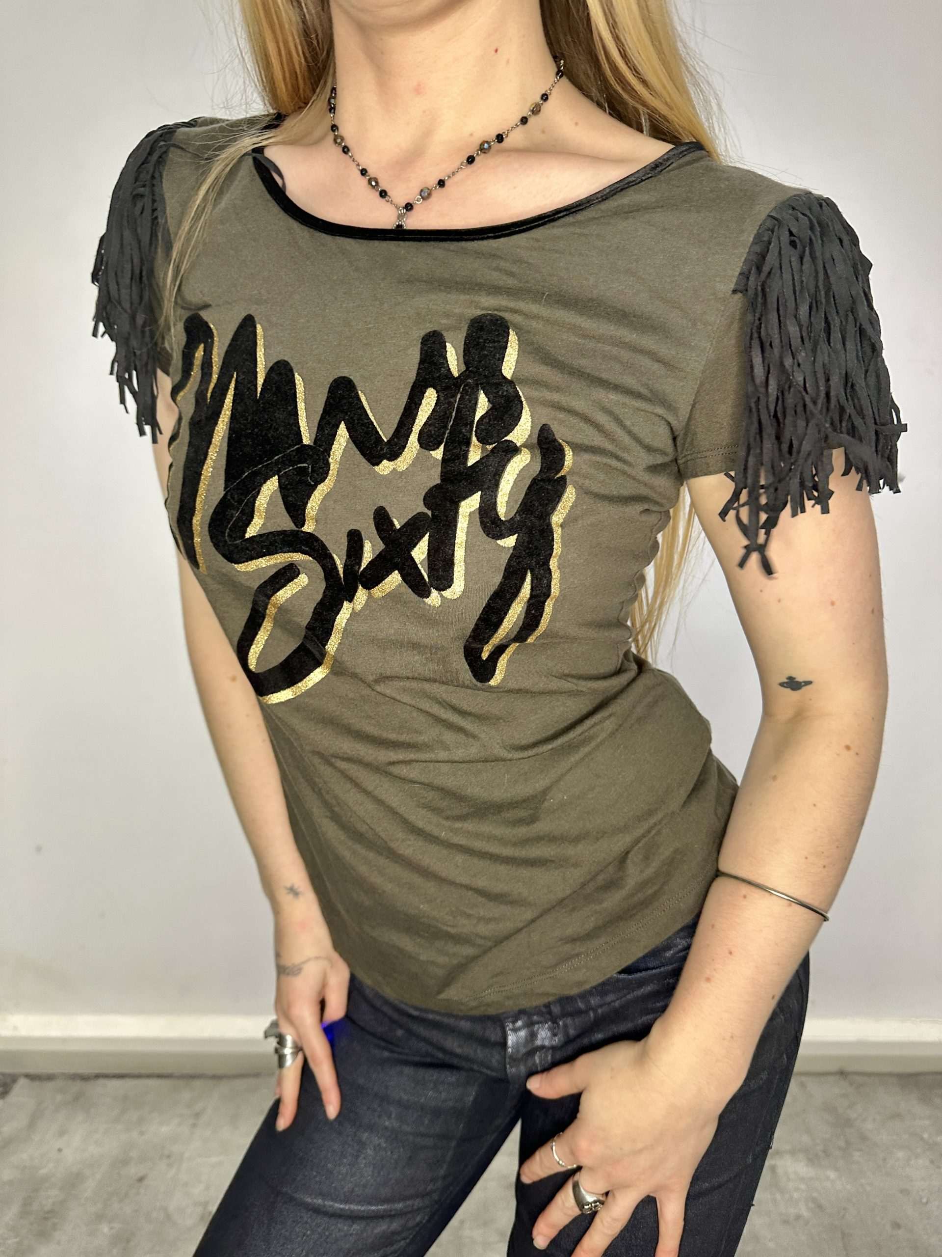 2010s Miss Sixty Fringe Logo T-Shirt (S)