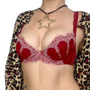 Red Bombshell Embroidered Bra (XS/S)