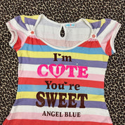 Angel Blue Rainbow Striped Mini Dress (XS/S)