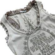 Fornarnia graphic print lace trim tank (S)