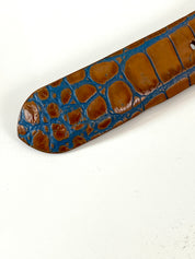 Two-Tone Croc-Embossed belt made in Italy