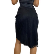 Vintage Black Lace Midi Skirt (XS-M)