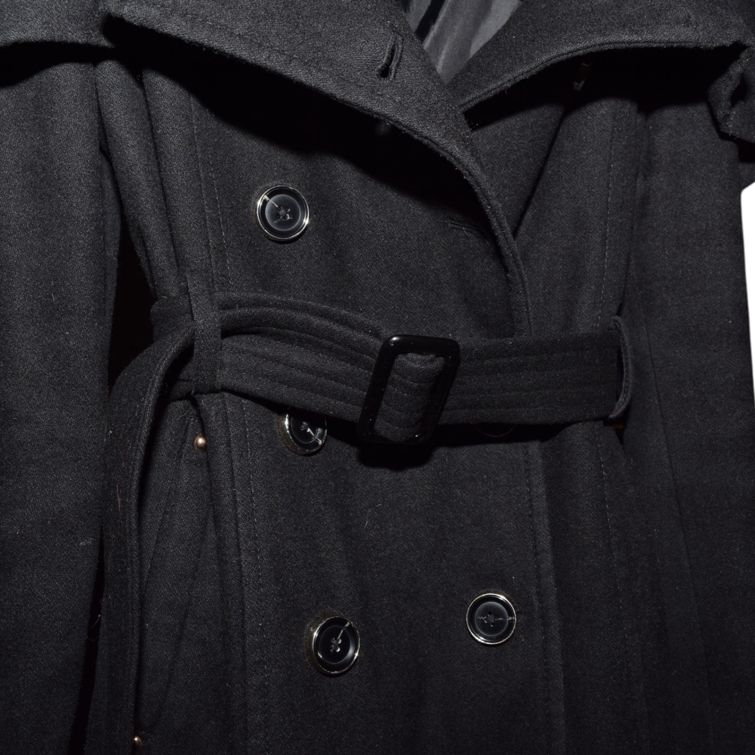Miss Sixty M60 Black Wool Mini Trench Coat (L)