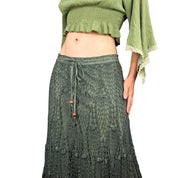 Vintage Boho Crochet Maxi Skirt (S/M)