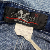 2000s Fishnet Cutout Flare Jeans (XS)