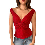 90s Cherry Beaded Top (M/L)