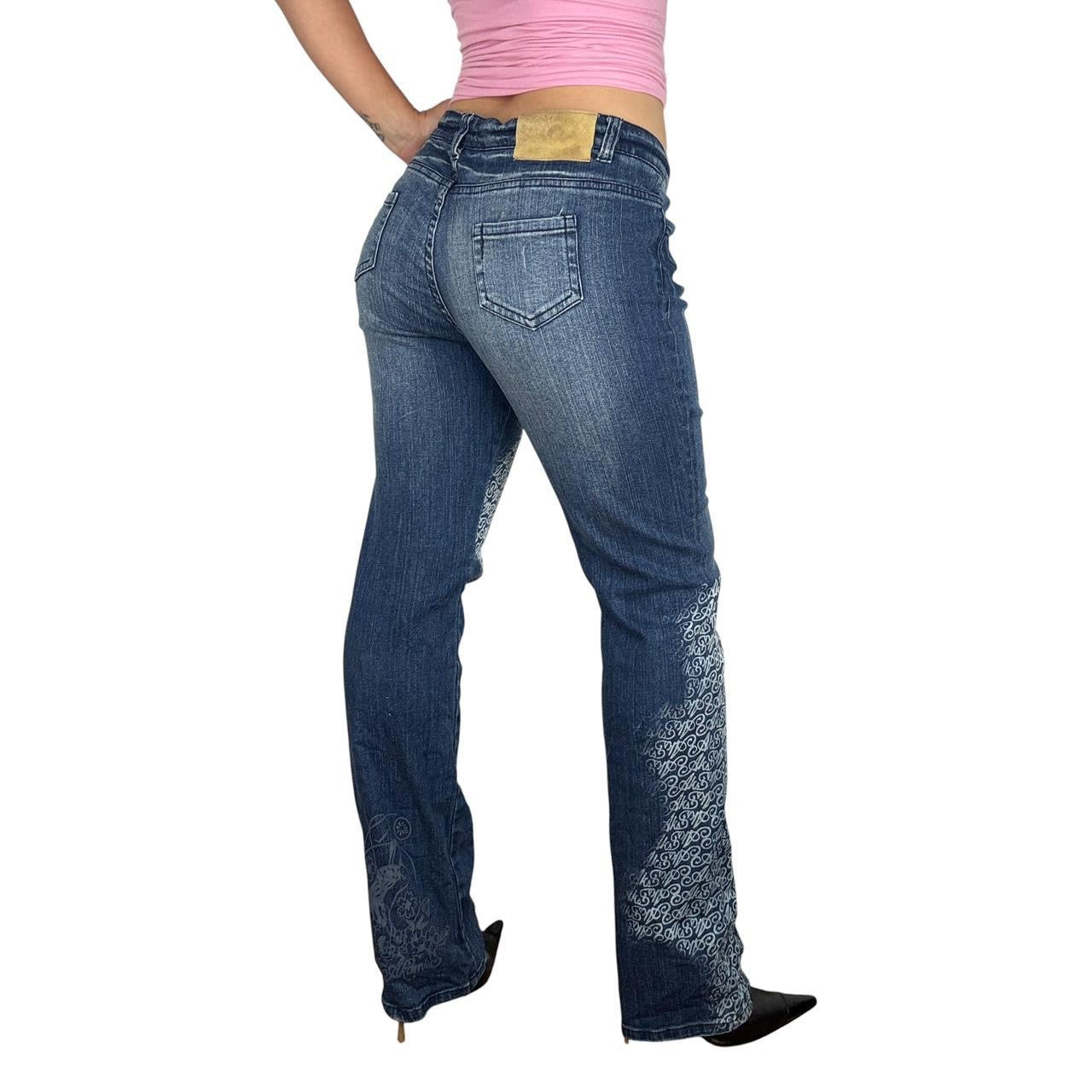 Akademiks 2000s Monogram Print Jeans (L)