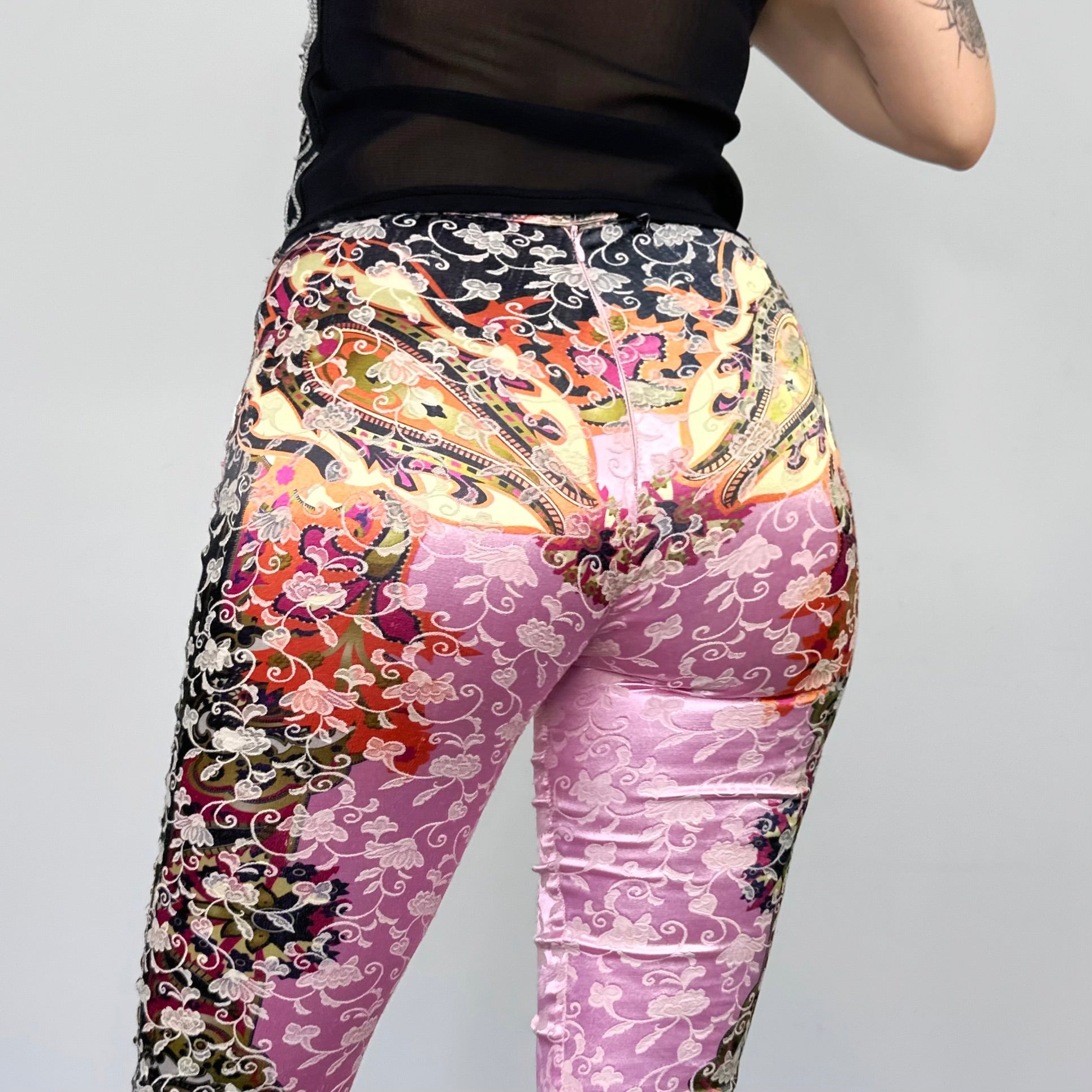 Satin Jacquard Printed Flares (XS)