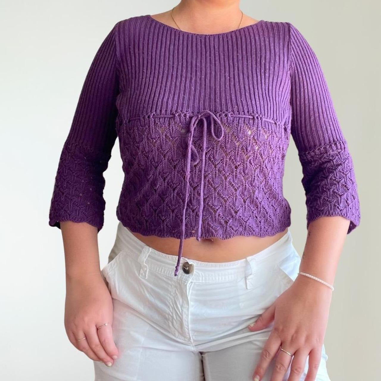 Vintage Knit Royal Purple Sweater (M)