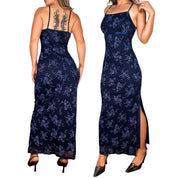 90s Floral Mesh Maxi Dress (S/M)