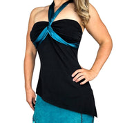 Y2K Asymmetrical Halter Top (L)