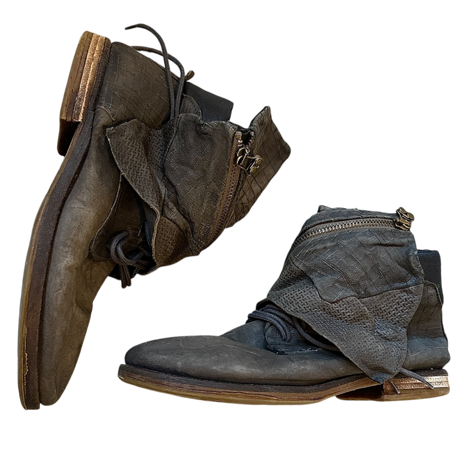Vintage Airstep AS.98 Leather Pirate Slouch Biker Boots (US 8)