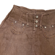 Vintage French Brown Midi Skirt (S/M)