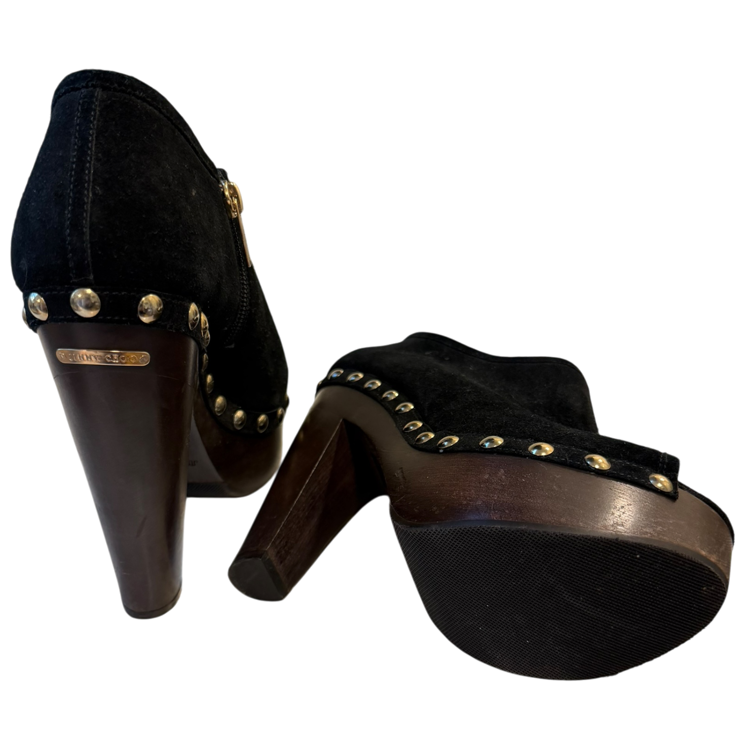 Jimmy Choo Studded Suede Platform Heels (8)