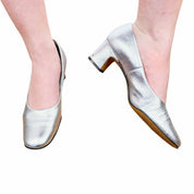 1960s Metallic Leather Kitten Heels (5.5)