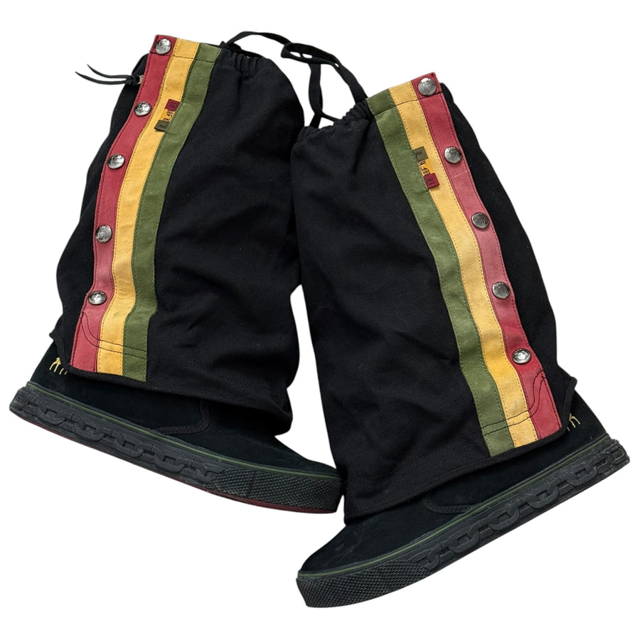 Y2K L.A.M.B. Zeyn Tex Canvas Rasta Boots (7.5)