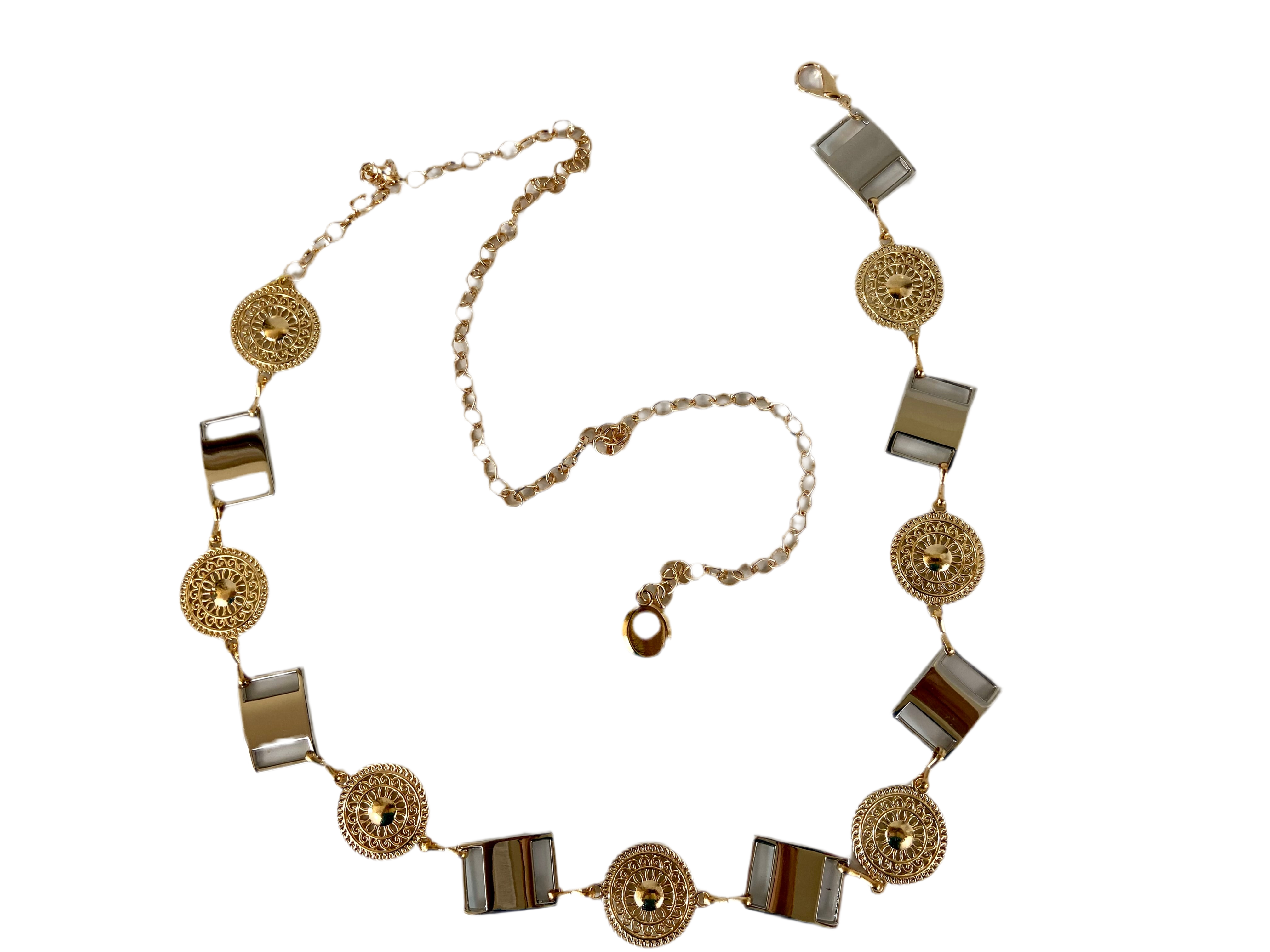 Silver gold tone belt