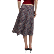 Vintage Plaid Midi Skirt (S)