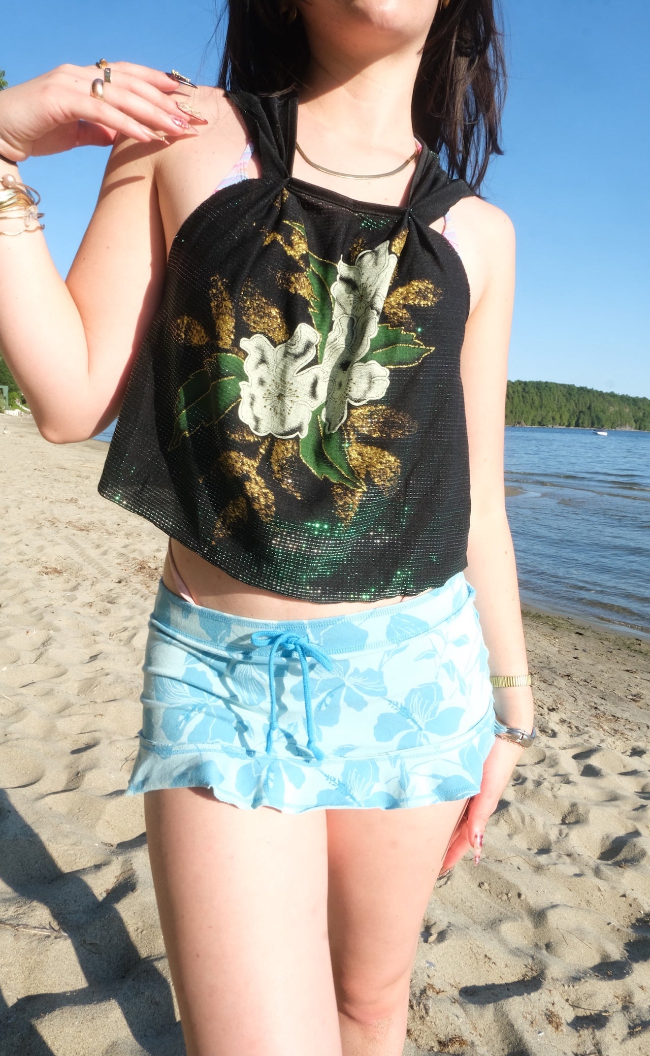 Aqua Tropical Micro Mini Skirt (S)