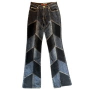Denim Corduroy Patchwork Jeans (M)