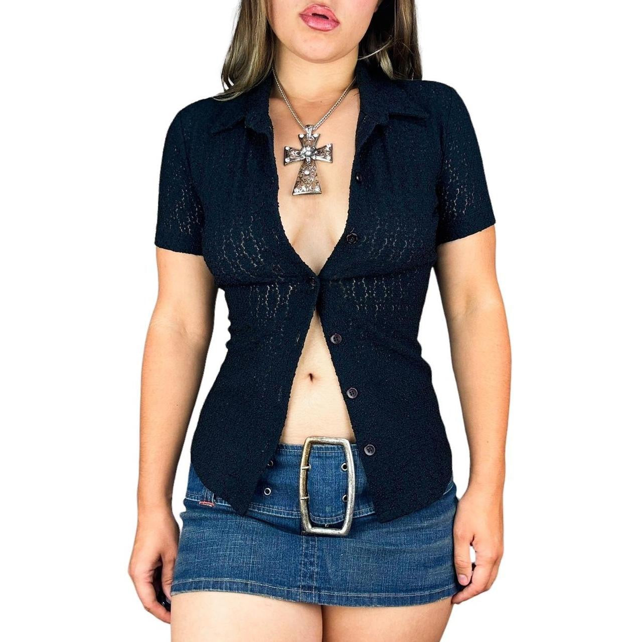90s Lace Button Down (M)