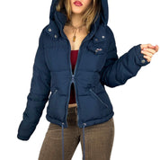 2000s Hollister Navy Puffer Coat (L)