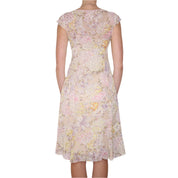 Y2K ELIE TAHARI Silk Pastel Floral Midi Dress (S)