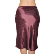 Y2K Italian Burgundy Midi Skirt (S) 