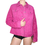Y2K Pink Suede Jacket (L/XL)