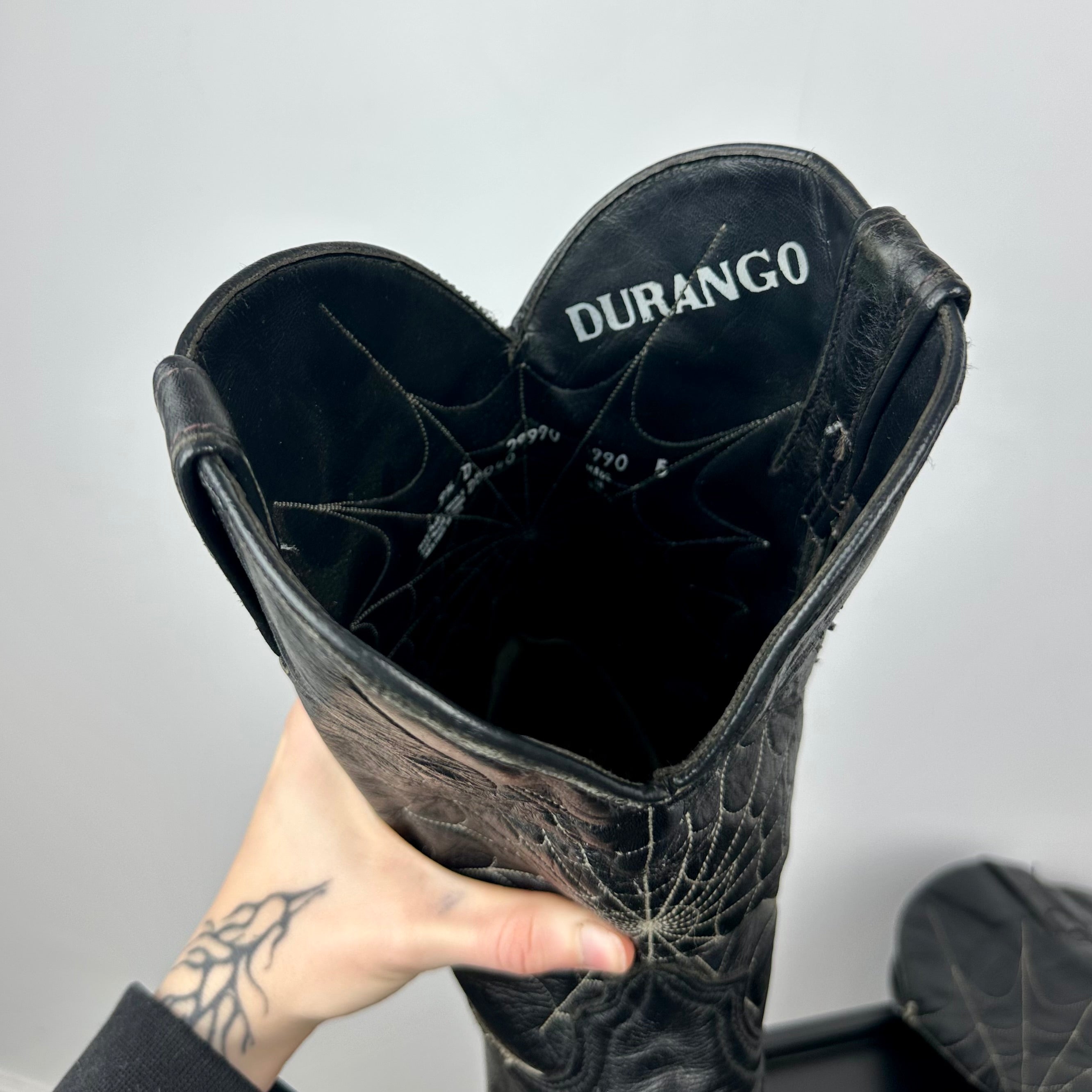 Spiderweb Leather Cowboy Boots (9.5)