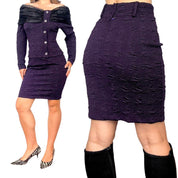 Vintage Off Shoulder Top & Skirt Set (M)