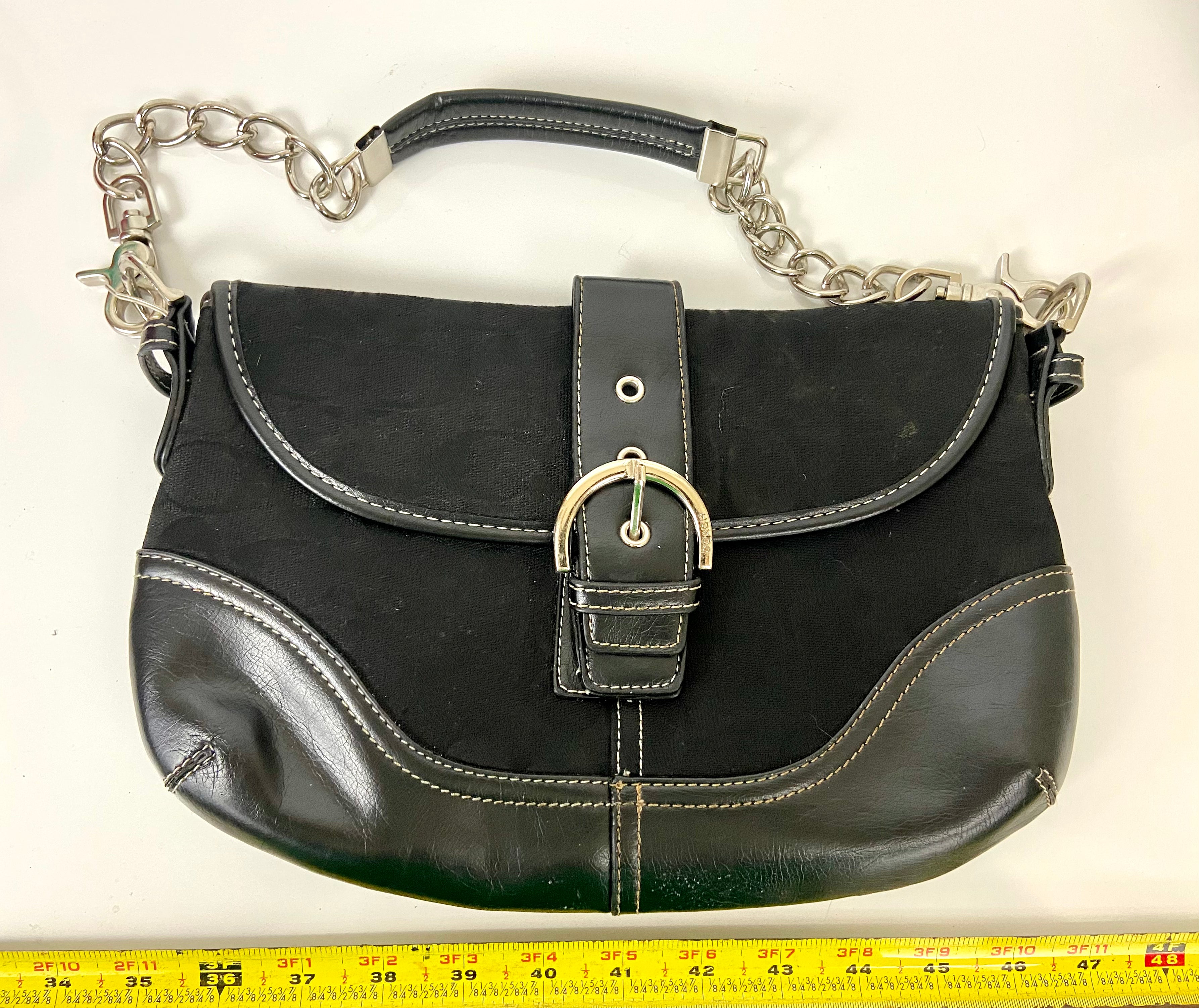Coach purse with rework metal handles