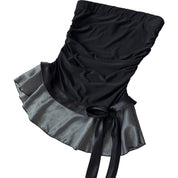 Y2K ruffle polka dot tube top (S/M)