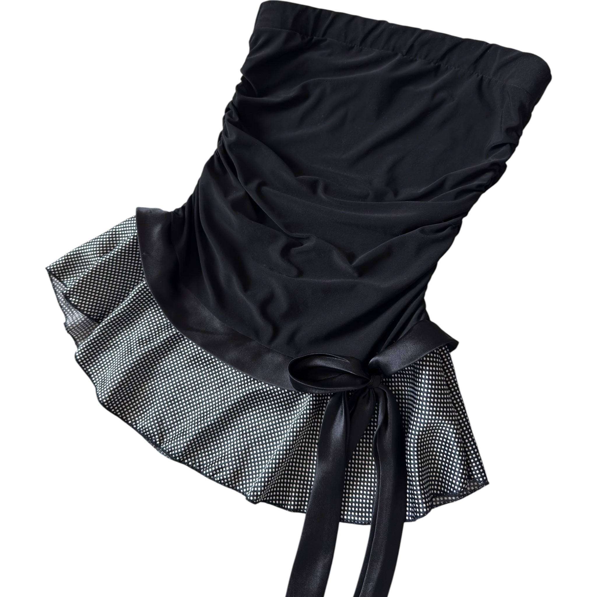 Y2K ruffle polka dot tube top (S/M)