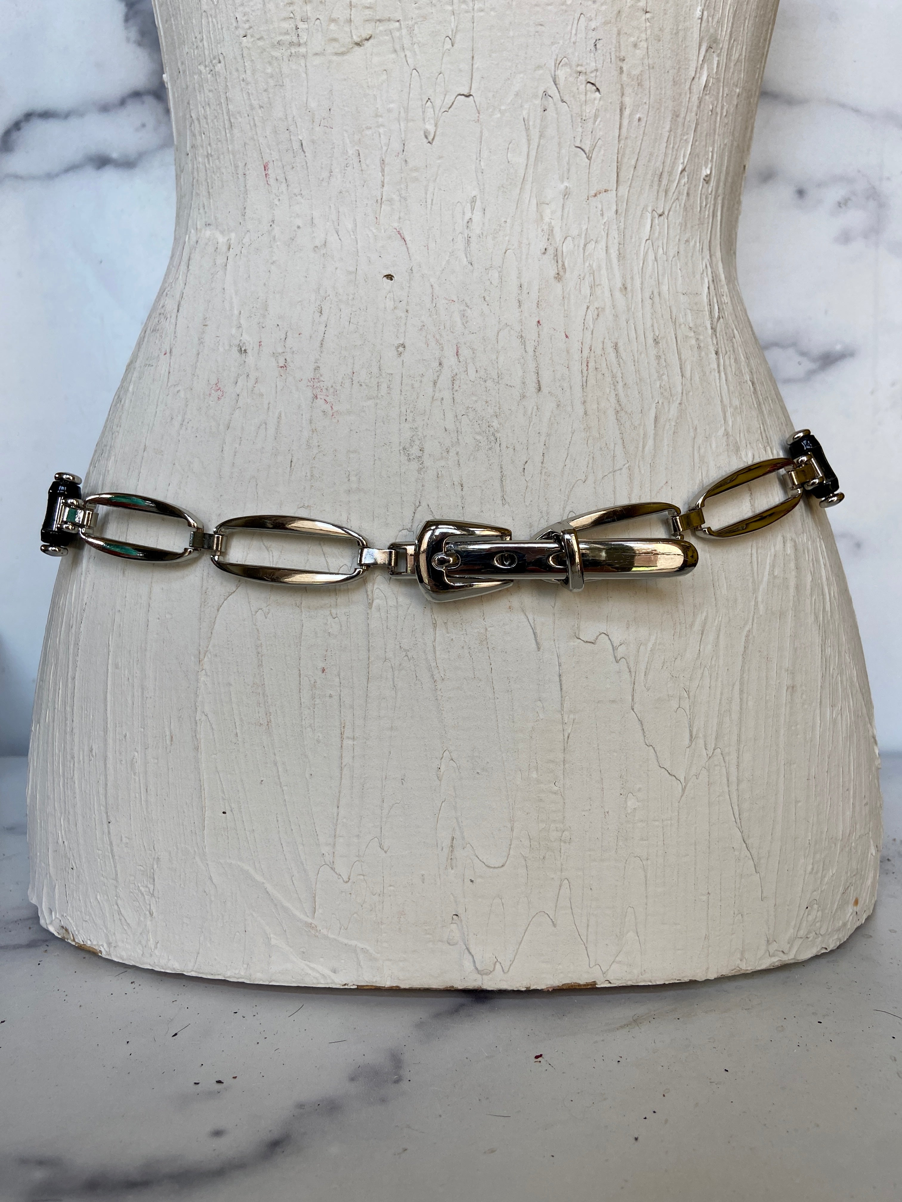 White House Black Market Adjustable black/silver belt