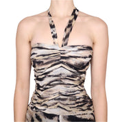 Y2K Silk Animal Print Gown (XS)