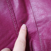 Y2K Sexy Pink Leather Moto Jacket (XS)