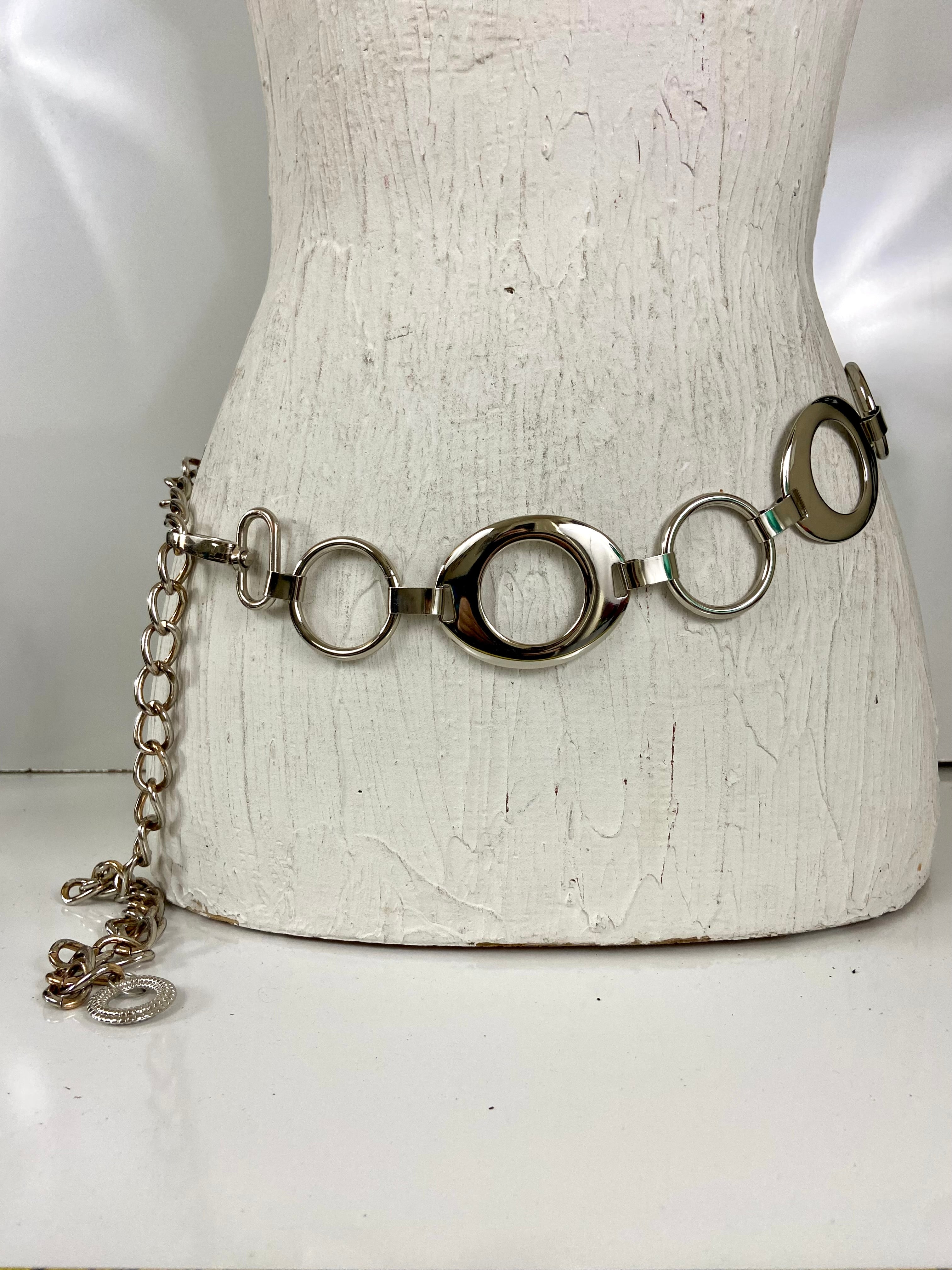 Silver shapes waist belt