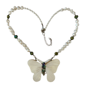 Vintage Butterfly & Pearl Necklace