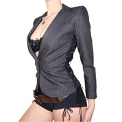 Y2K Sexy Corset Lace Up Blazer (S) 