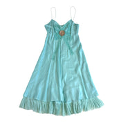 French Silk Baby Blue Bow Dress (XS)
