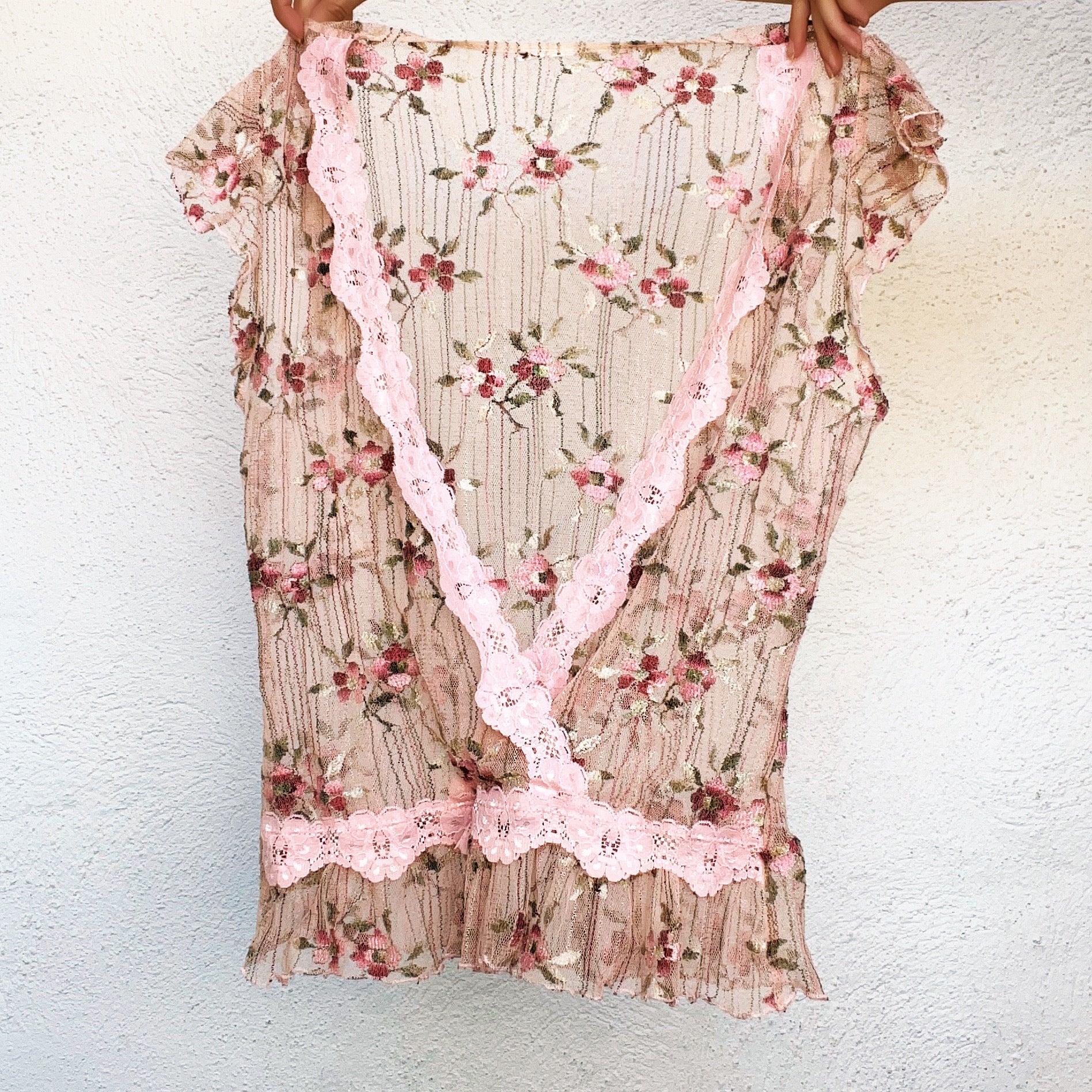 Sheer Rosy Pink Floral Top