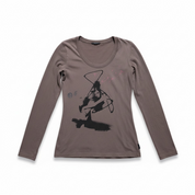 Y2K Sisley grunge artsy print longsleeve (S)