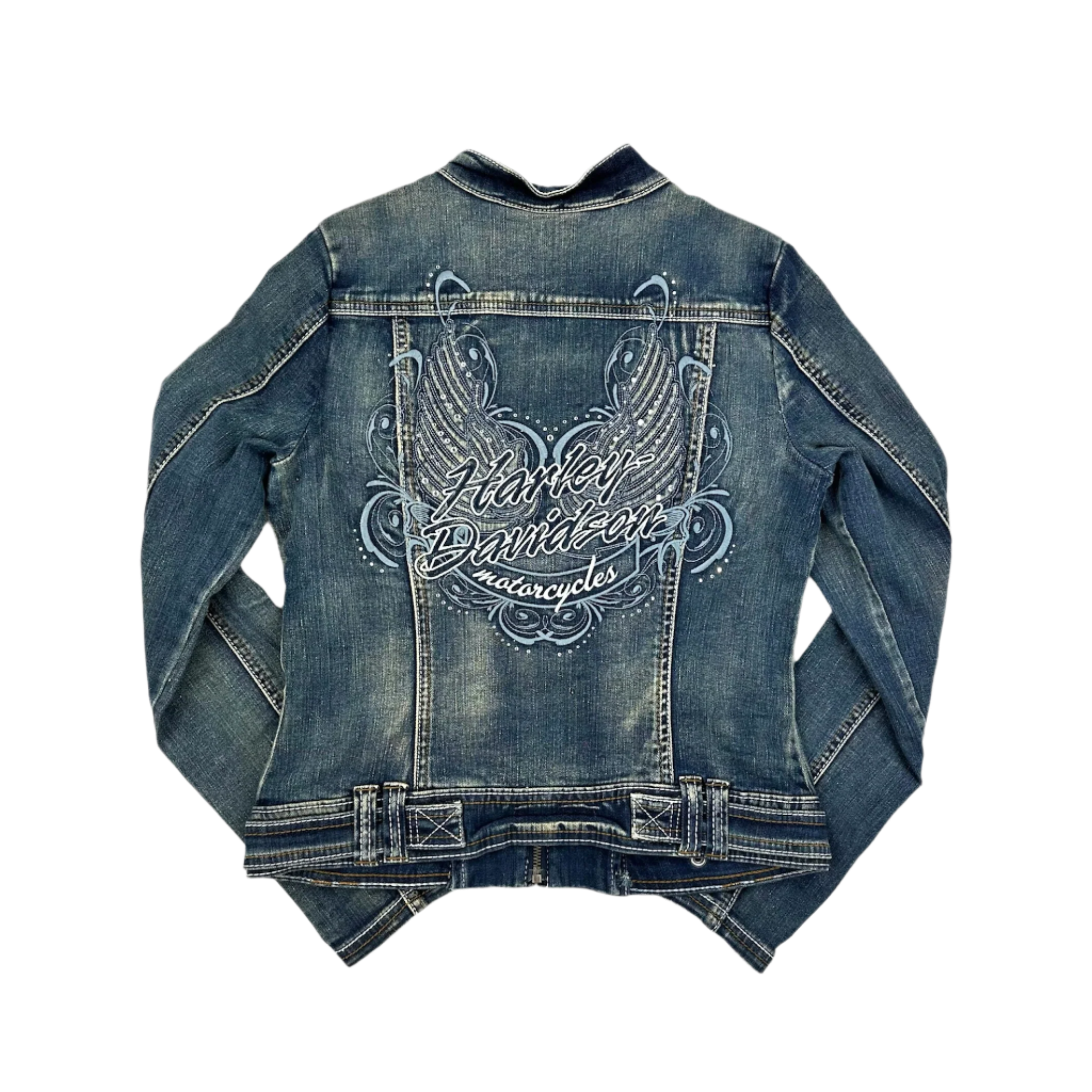 【SUNDAYOFFCLUB】 Hand Distressed Denim Jacket☆ Custom Text Distressed Denim Jacket – ADashOfChic