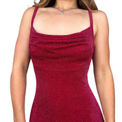 90s Slinky Red Shimmer Dress (S/M)